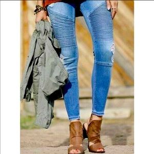Grace & Lace Moto Jeggings, Size Large